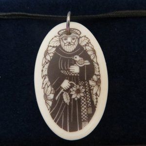 Touchstone Pottery St. Francis Porcelain Pendant